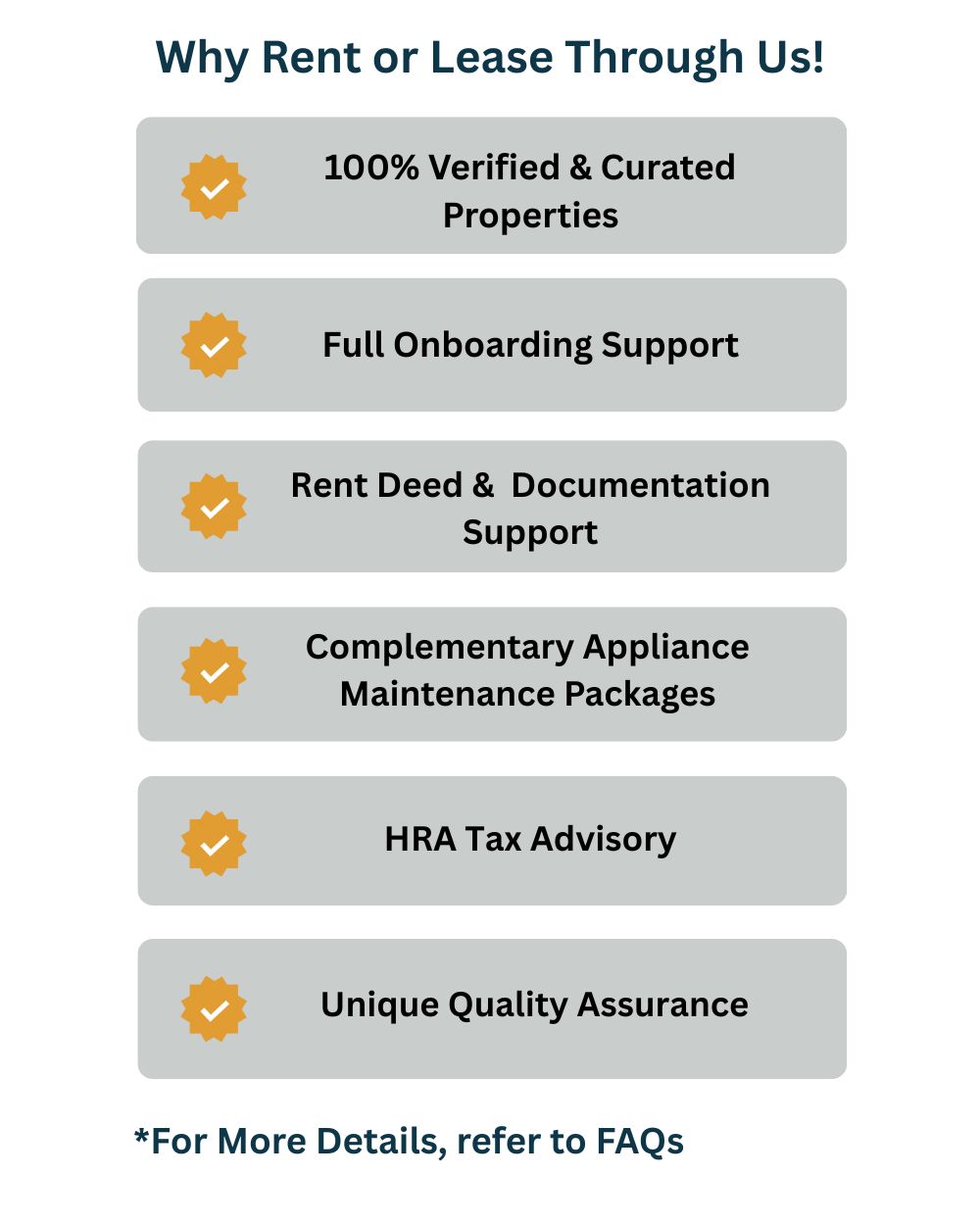 For More Details, refer to FAQs (9)