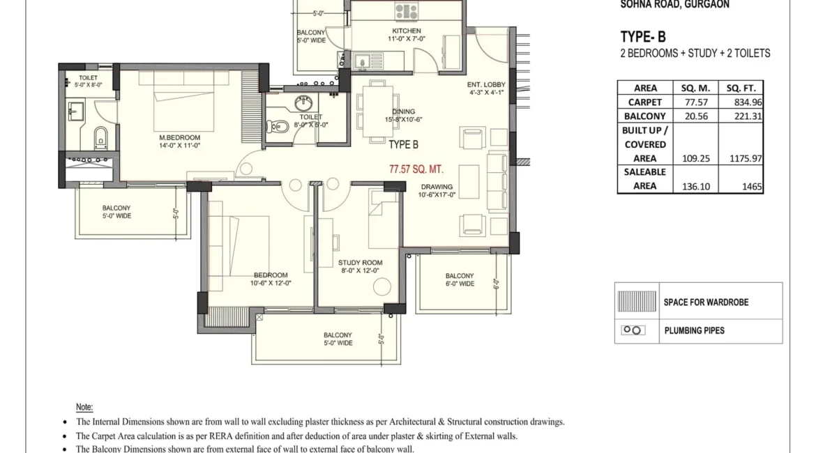 2-BHK-Study-1465-Sq.Ft_